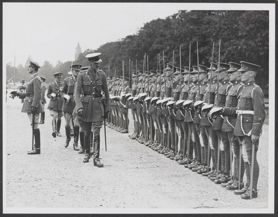 Dismounted parade of the 5th Inniskilling Dragoon Guards, Warburg Barracks, Aldershot, 1930-1933