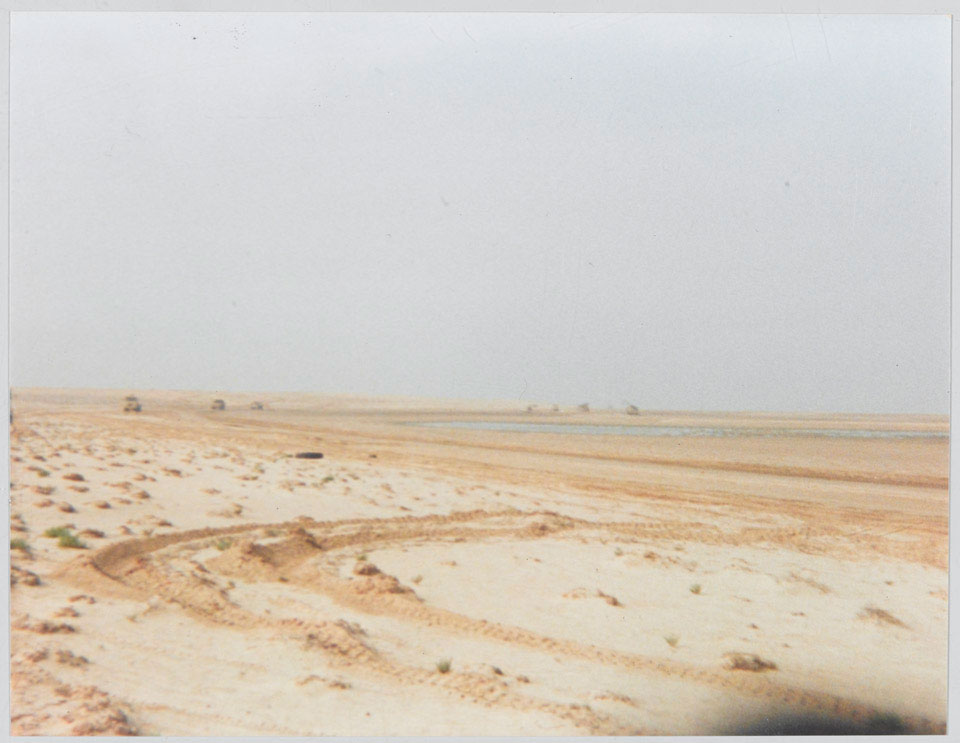 A view of British vehicles in the Iraqi desert, 1991 (c)
