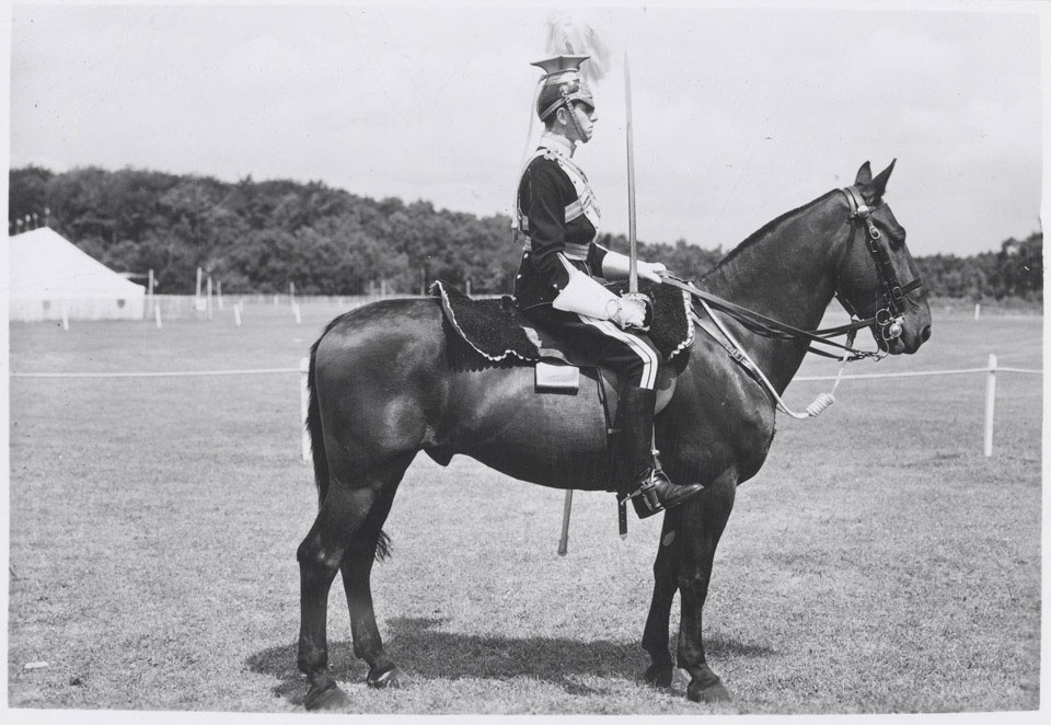 Mounted Officer wearing full dress uniform 17th/21st Lancers, Aldershot, 1925-1927