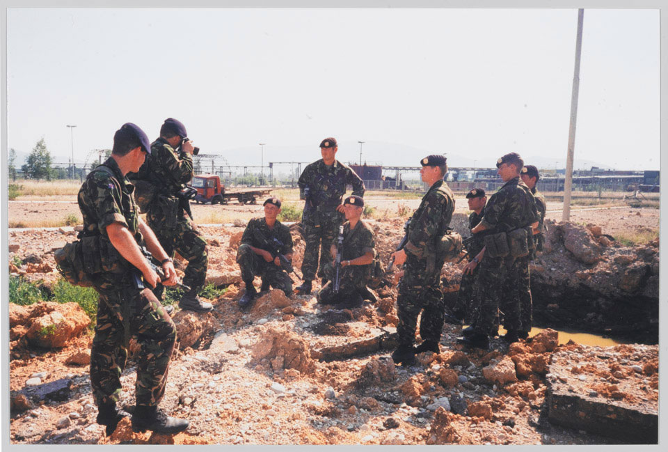 Soldiers of The Royal Gloucestershire, Wiltshire and Berkshire Regiment on foot patrol, Kosovo, June 1999