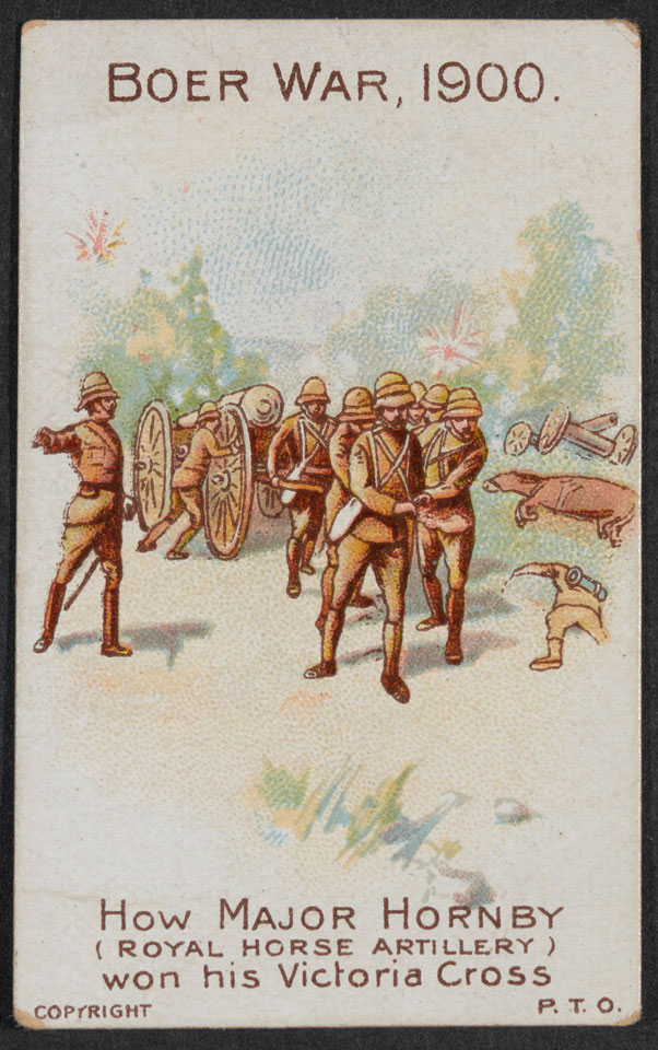 'How Major Hornby (Royal Horse Artillery) won his Victoria Cross', cigarette card, 1900 (c)