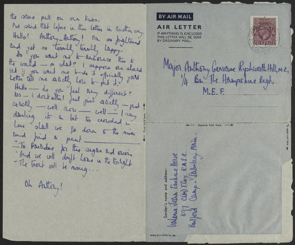 Letter from Valerie Erskine Howe to Major Anthony Ryshworth-Hill, 24 June 1944