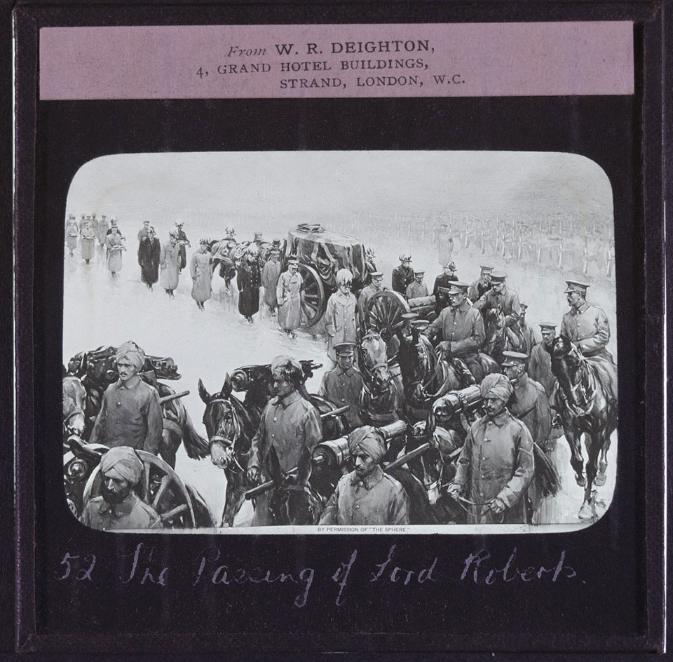 Indian troops preceding the coffin of Field Marshal Roberts, November 1914