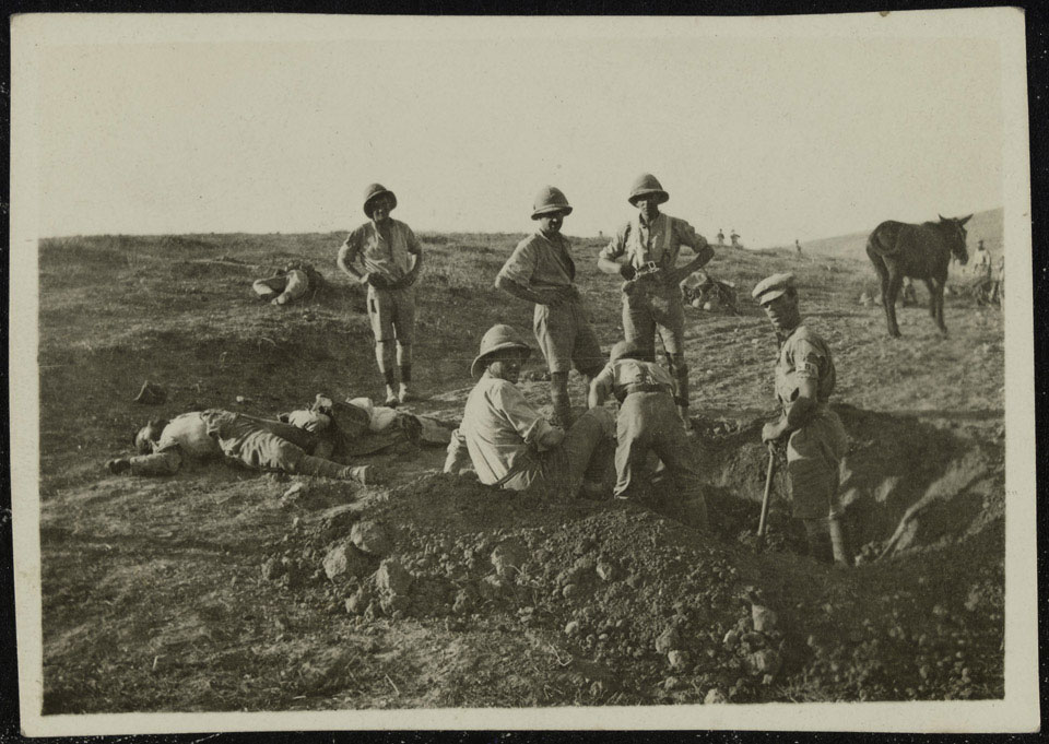 British soldiers burying Turkish dead near Beersheba, November 1917