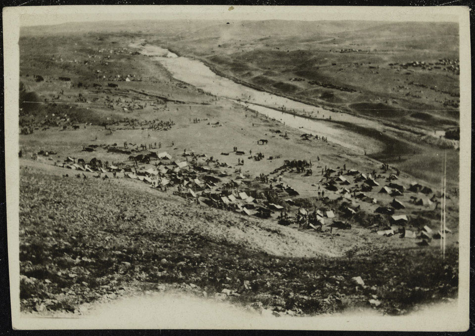 British battle lines taken from a captured Turkish position, 1917