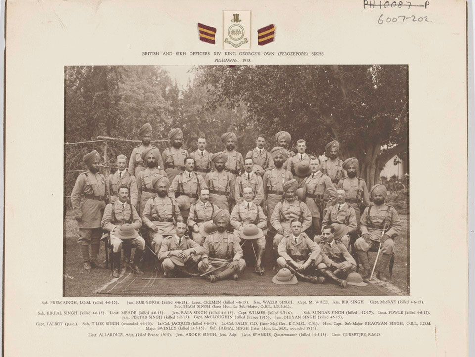 Officers of the 14th King George's Own Ferozepore Sikhs, Peshawar, 1913 