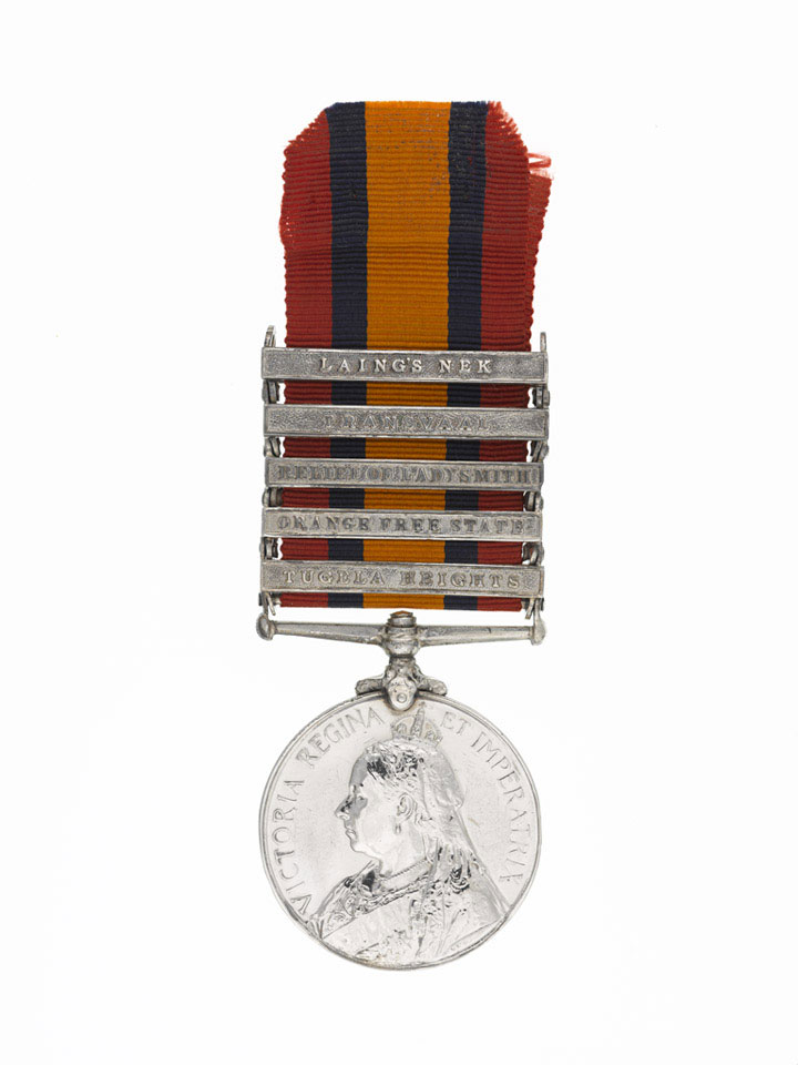 Queen's South Africa Medal 1899-1902, with five clasps: 'Tugela Heights', 'Orange Free State', 'Relief of Ladysmith', 'Transvaal' and 'Laing's Nek', awarded to 'Jimson' the mule, 2nd Battalion, Duke of Cambridge's Own (Middlesex Regiment)