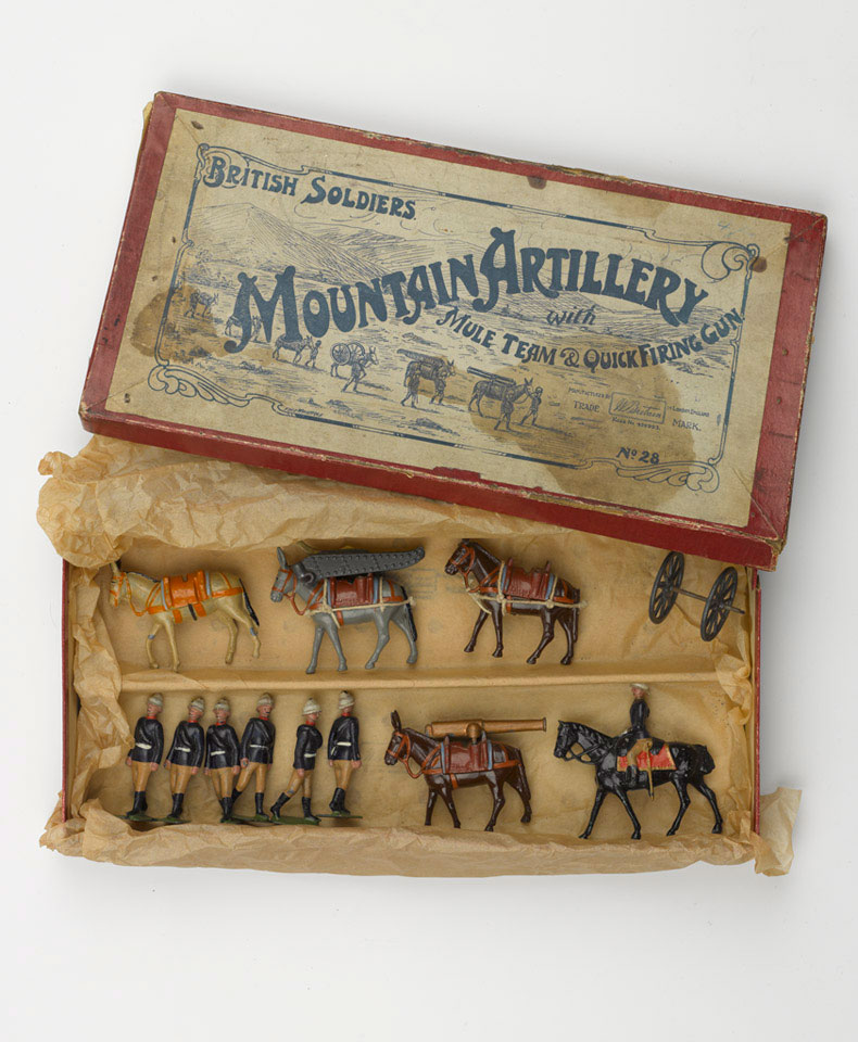 Box for model set, Mountain Artillery with Mule Team and Quick