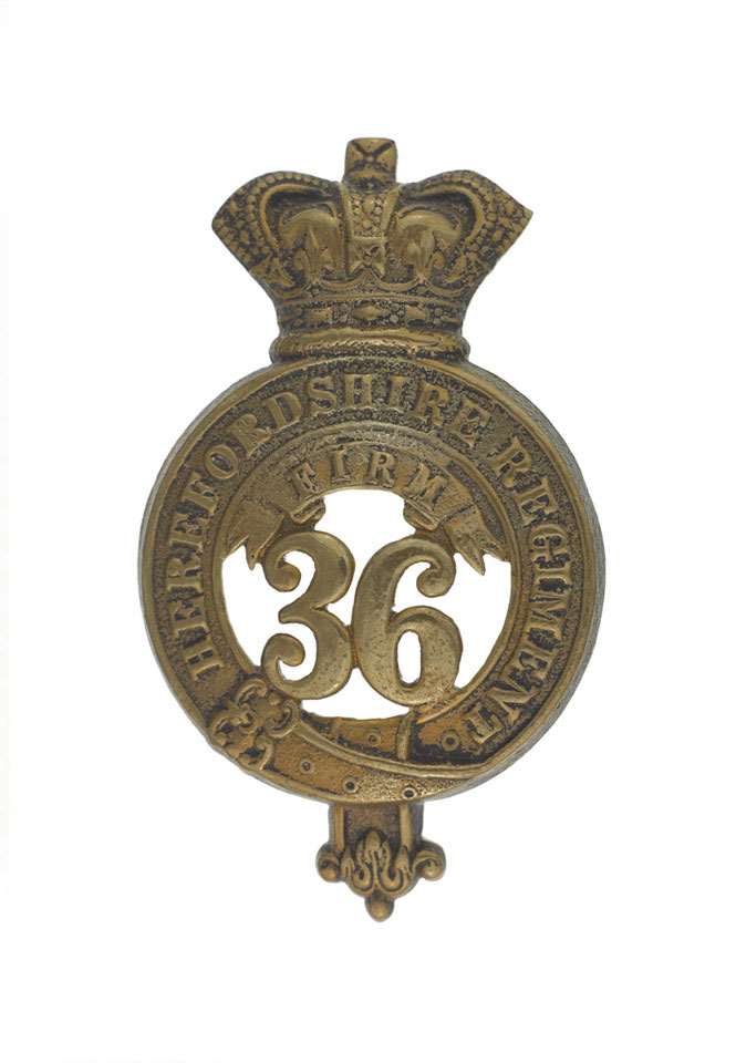 Other ranks' glengarry badge, 36th (Herefordshire) Regiment of Foot, 1874 (c)