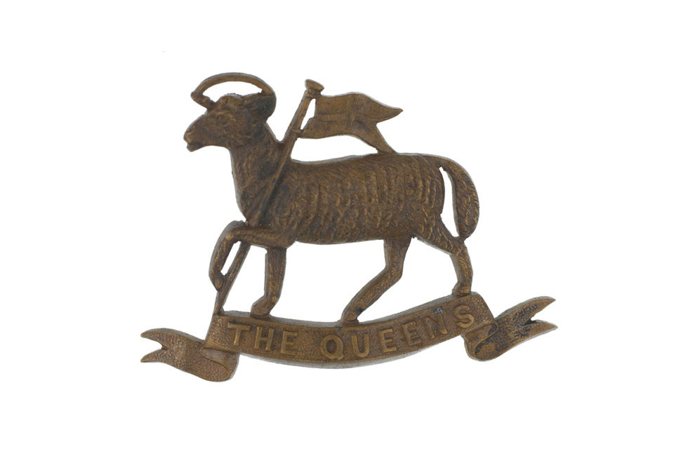 Cap badge of the Queen's (Royal West Surrey) Regiment, 1912 (c)