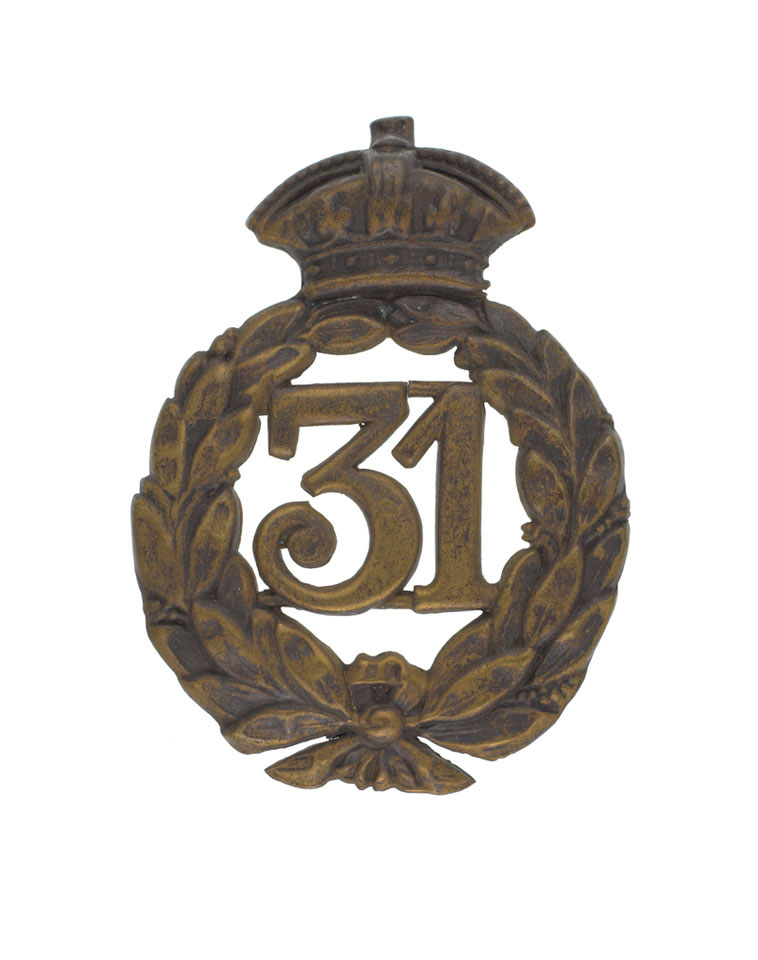 Glengarry badge, other ranks, 31st (Huntingdonshire) Regiment of Foot, 1877-1881