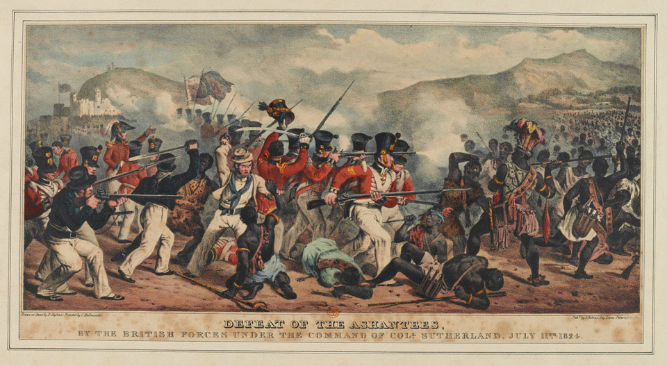 'Defeat of the Ashantees, by the British forces under the command of Coll. Sutherland, July 11th 1824'