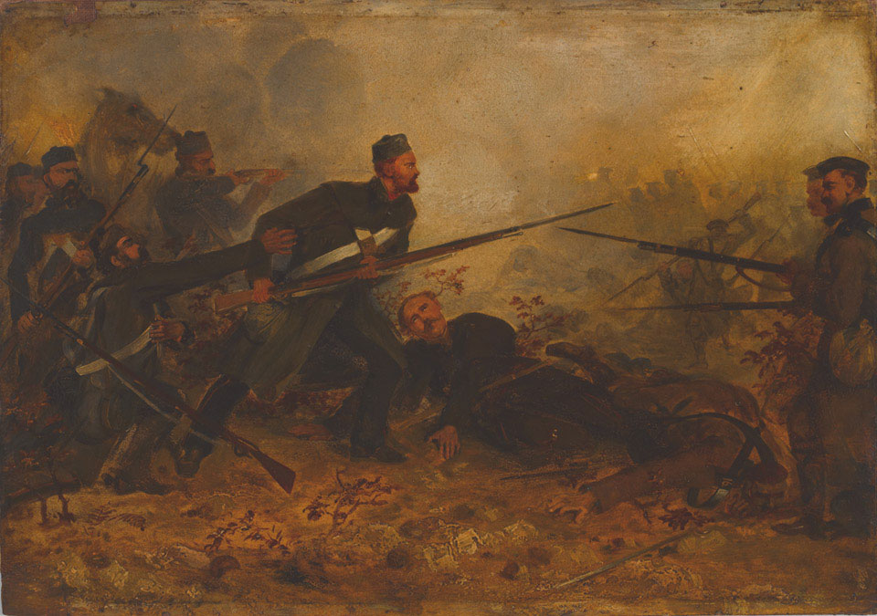 Private John McDermond, 47th (The Lancashire) Regiment of Foot, winning the VC, Inkerman, 5 November 1854