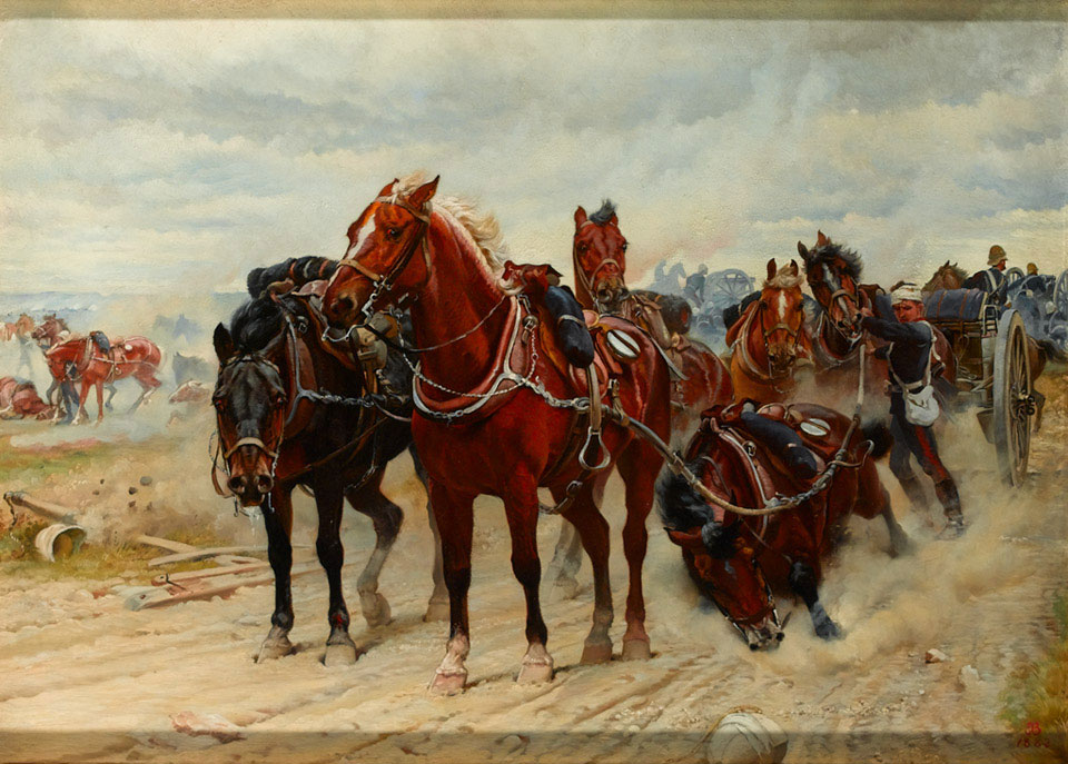 Patient Heroes, a Royal Horse Artillery Gun Team in action, 1882 (c)