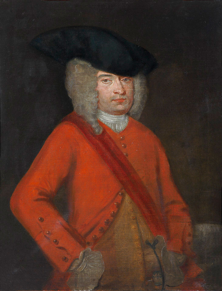 An unidentified officer, said to be Cornet Peter Malet, 7th Dragoons, 1718