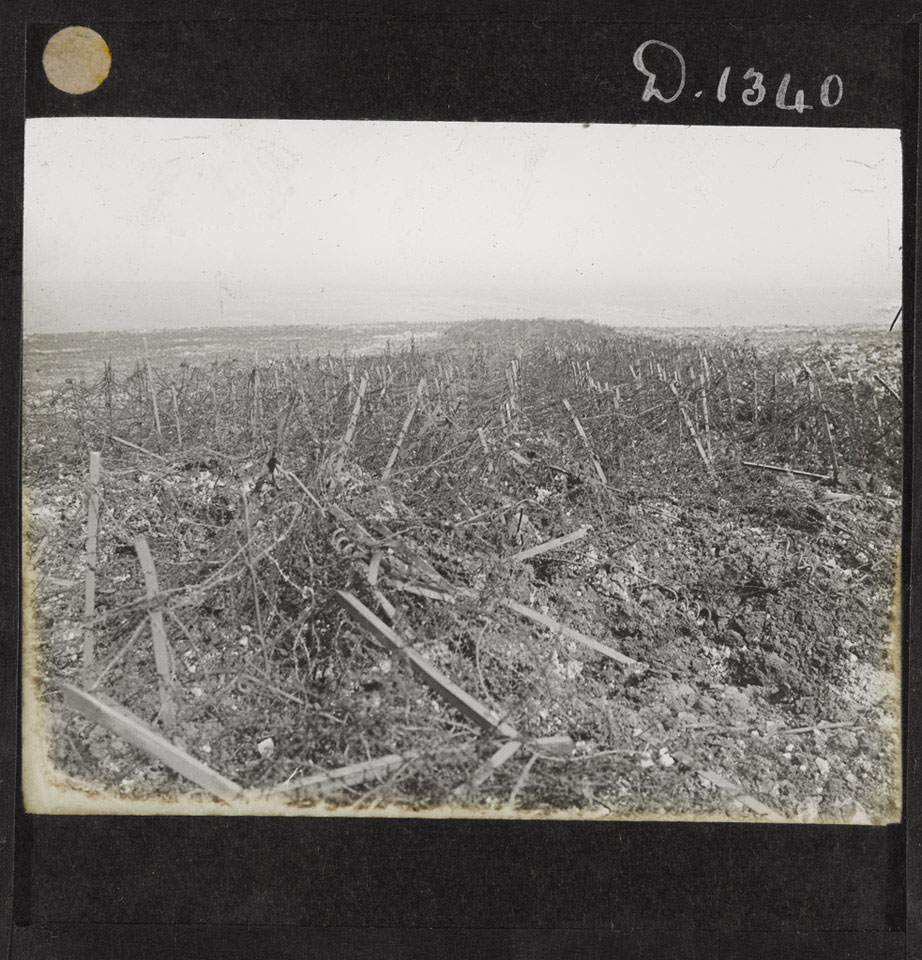 Wire entanglements in front of the Hindenburg Line near Heninel, 3 May 1917