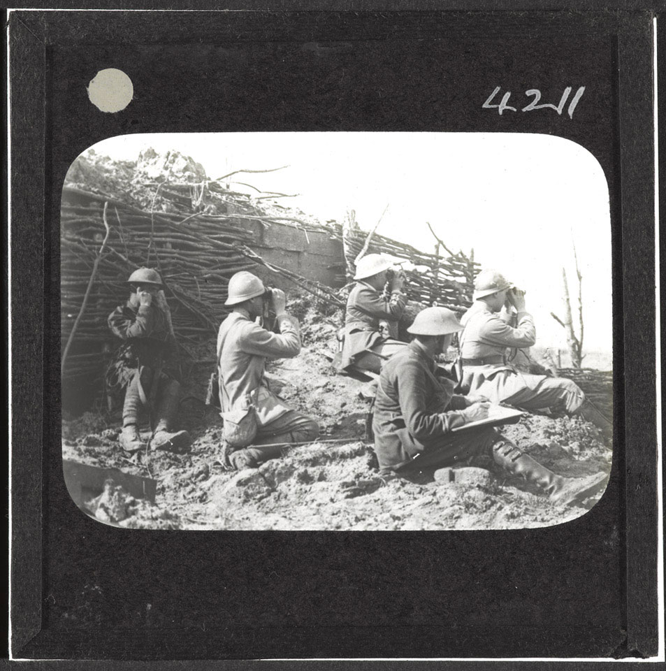 Observing the barrage, 16 August 1917