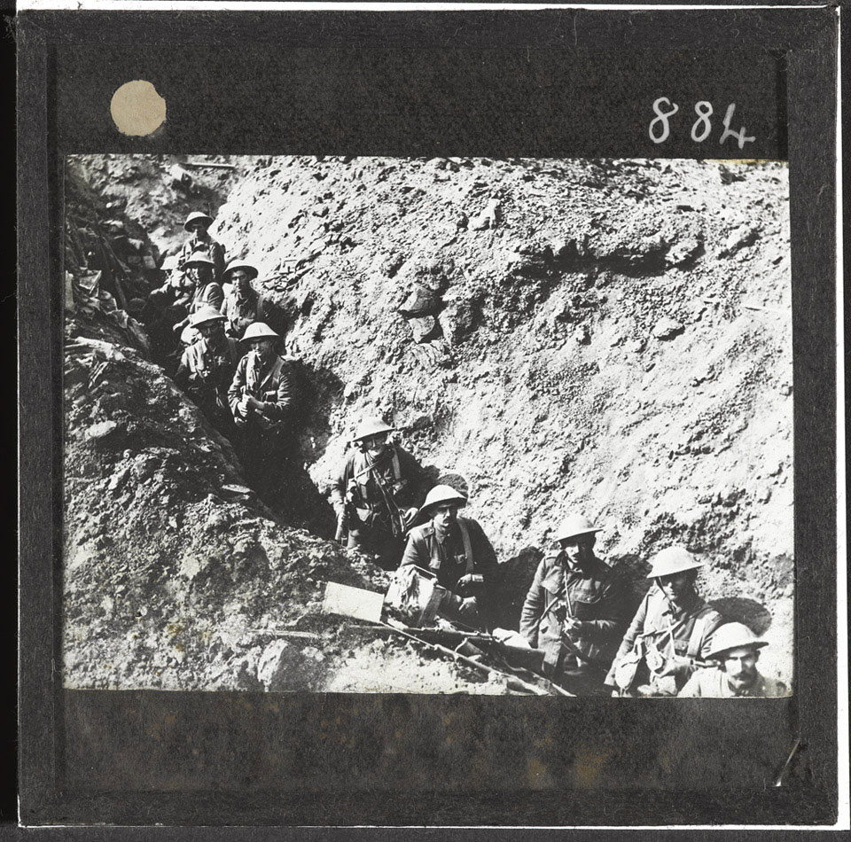 Waiting in the trenches near Flers, September 1916