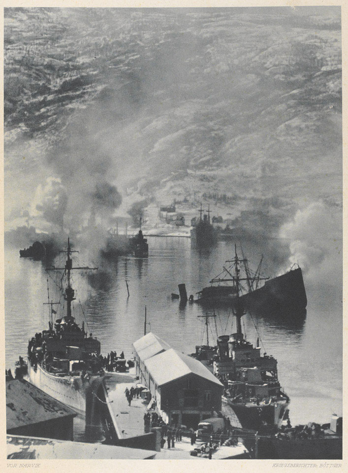 Bombed shipping at Narvik, 1940