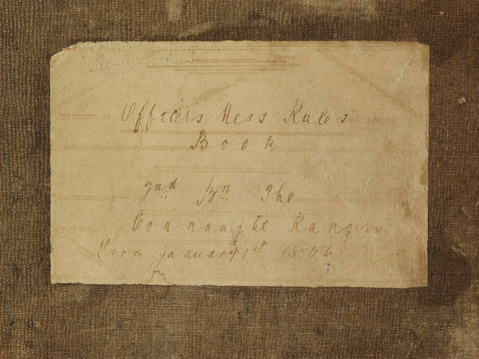 Mess rules and minute book of the 94th Regiment of Foot, 18561893 Online Collection