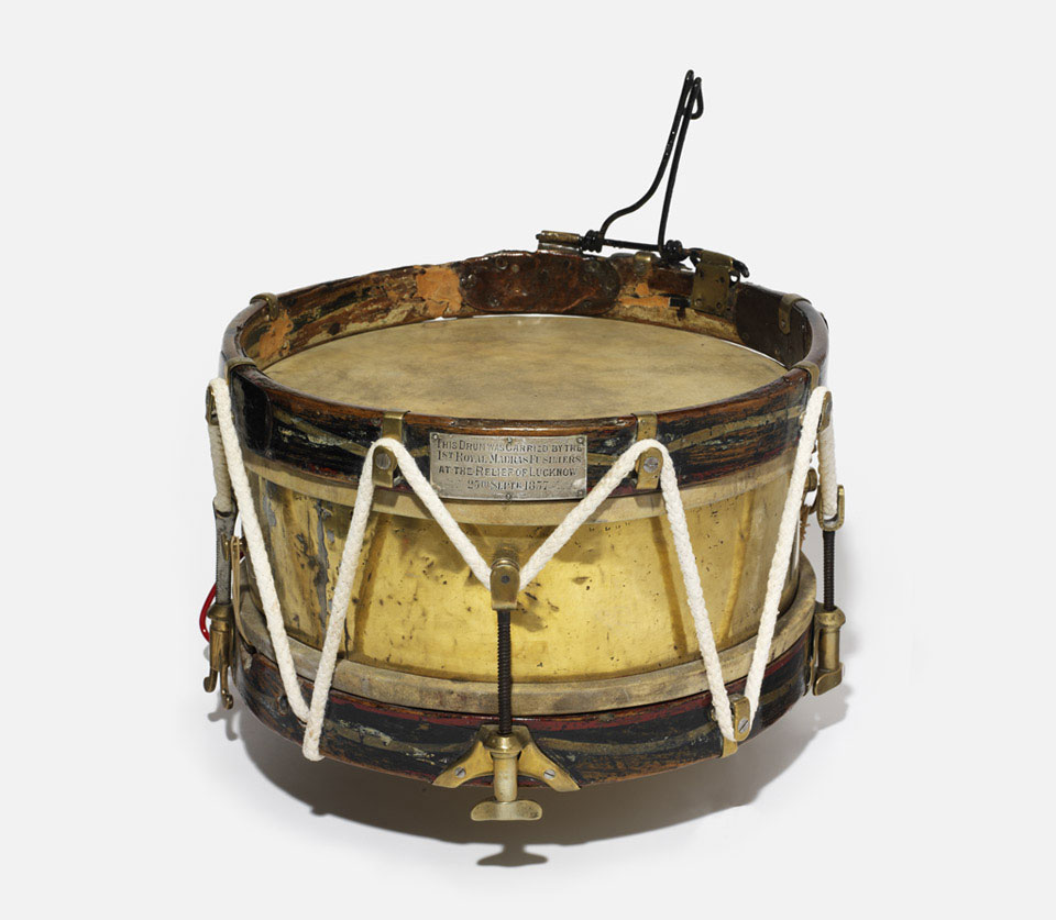 Side drum carried by the 1st Madras European Fusiliers at the Relief of Lucknow, 25 September 1857