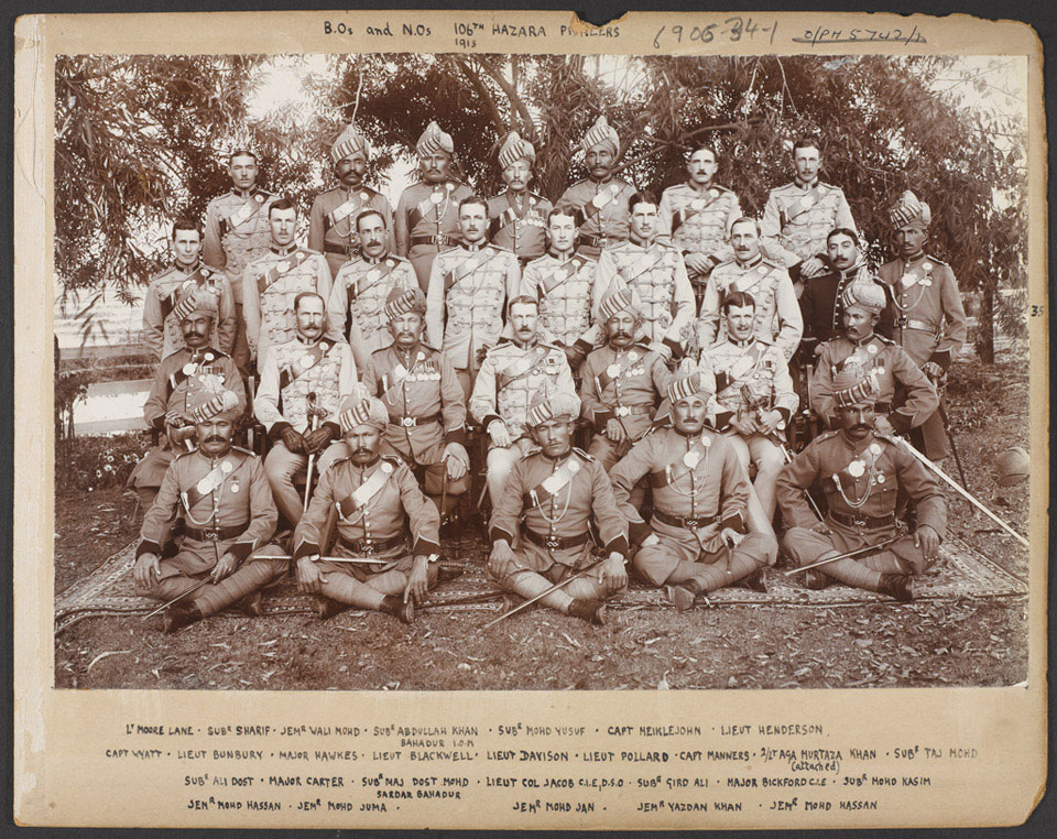 British and Native officers of the 106th Hazara Pioneers, 1913