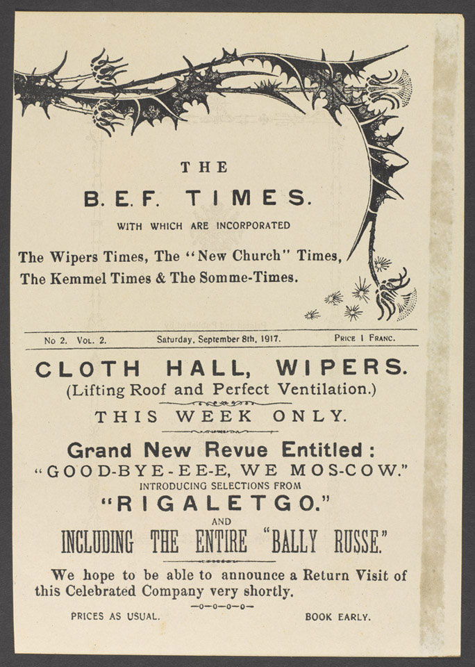 'The B.E.F. Times', No. 2 8 September 1917