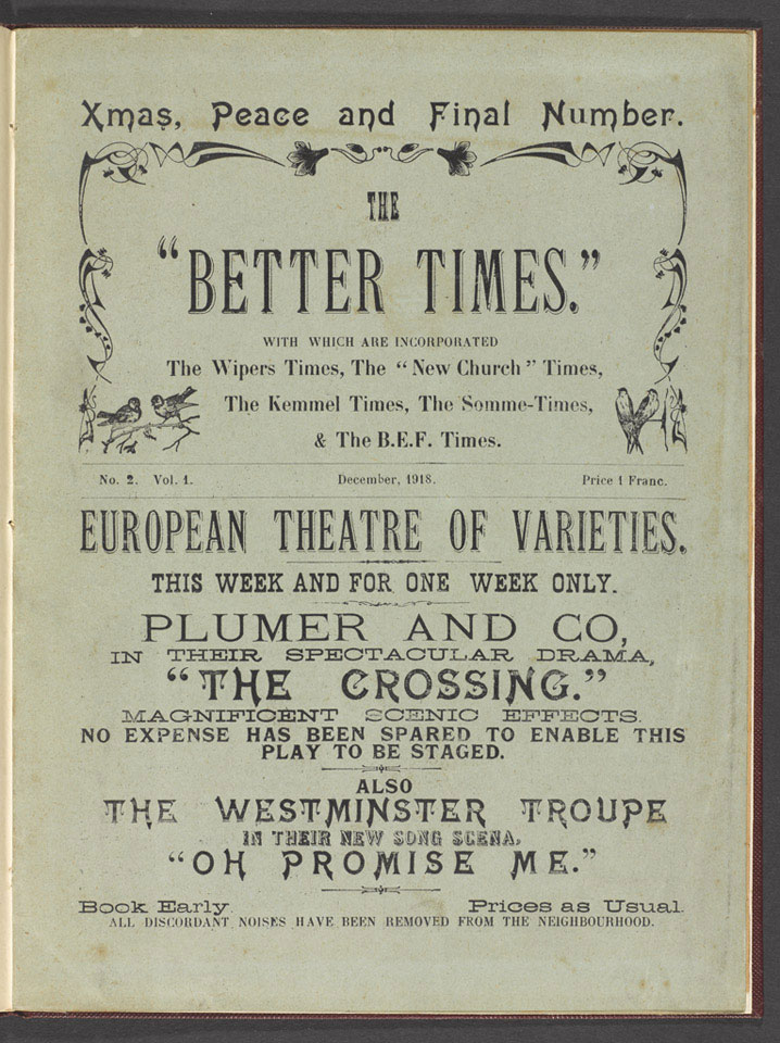 'The "Better Times"', No. 2, Vol. 1, December 1918