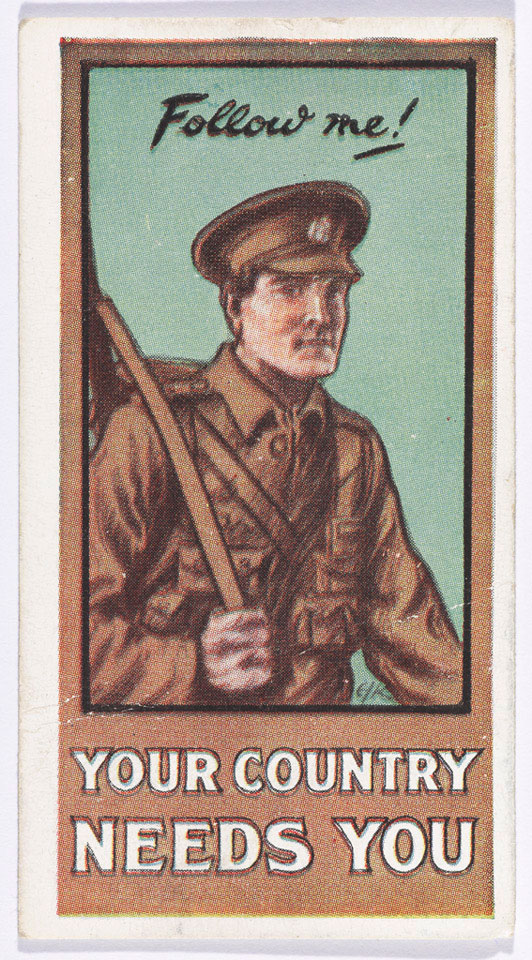 'Follow Me! Your Country Needs You', cigarette card, 1915 (c) | Online ...