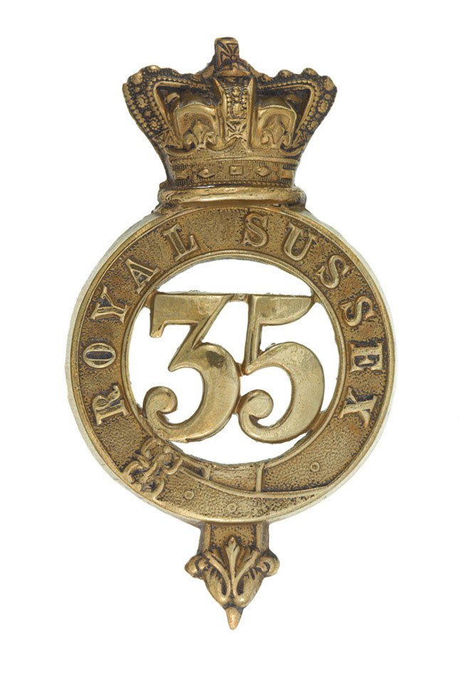 Glengarry badge, other ranks, 35th (Royal Sussex) Regiment of Foot, 1874-188