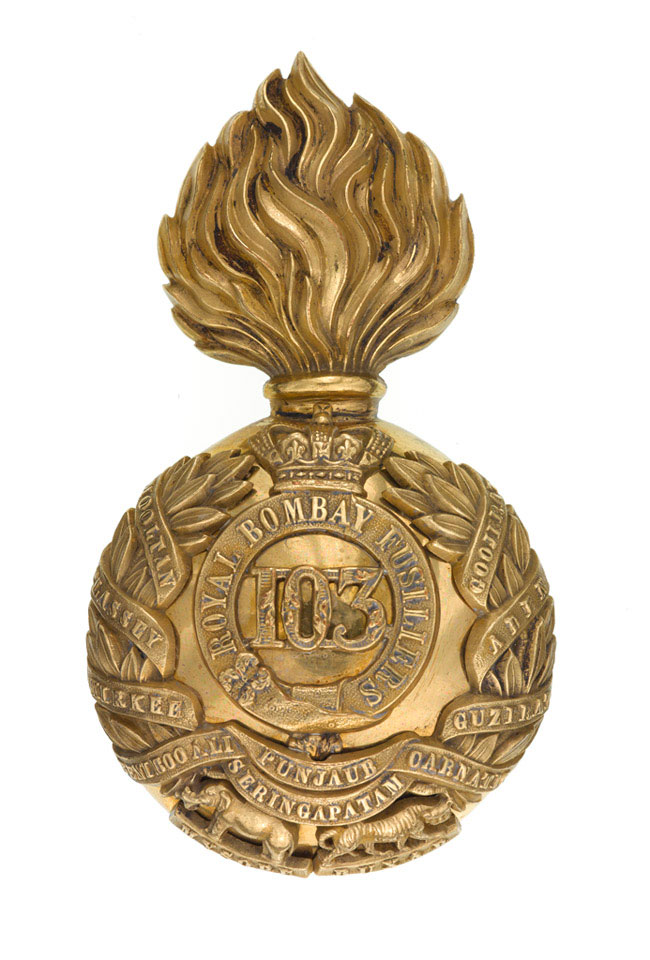 Bearskin badge, 103rd Regiment (Royal Bombay Fusiliers), 1869 (c)