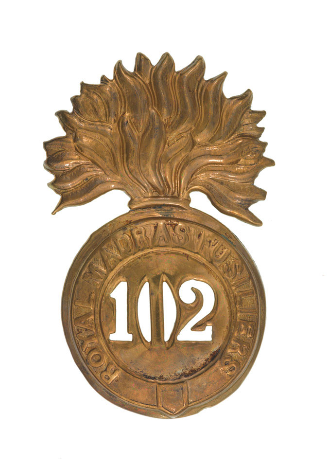 Glengarry badge, other ranks', 102nd Regiment of Foot (Royal Madras Fusiliers), 1874-1881