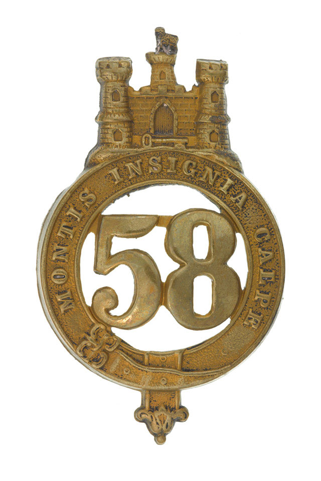 Glengarry badge, other ranks, 58th (Rutlandshire) Regiment of Foot, 1874-1881