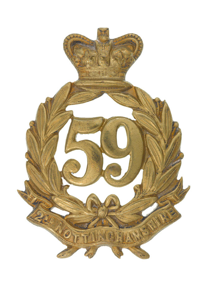 Glengarry badge, other ranks, 59th (2nd Nottinghamshire) Regiment of Foot, 1874-1881