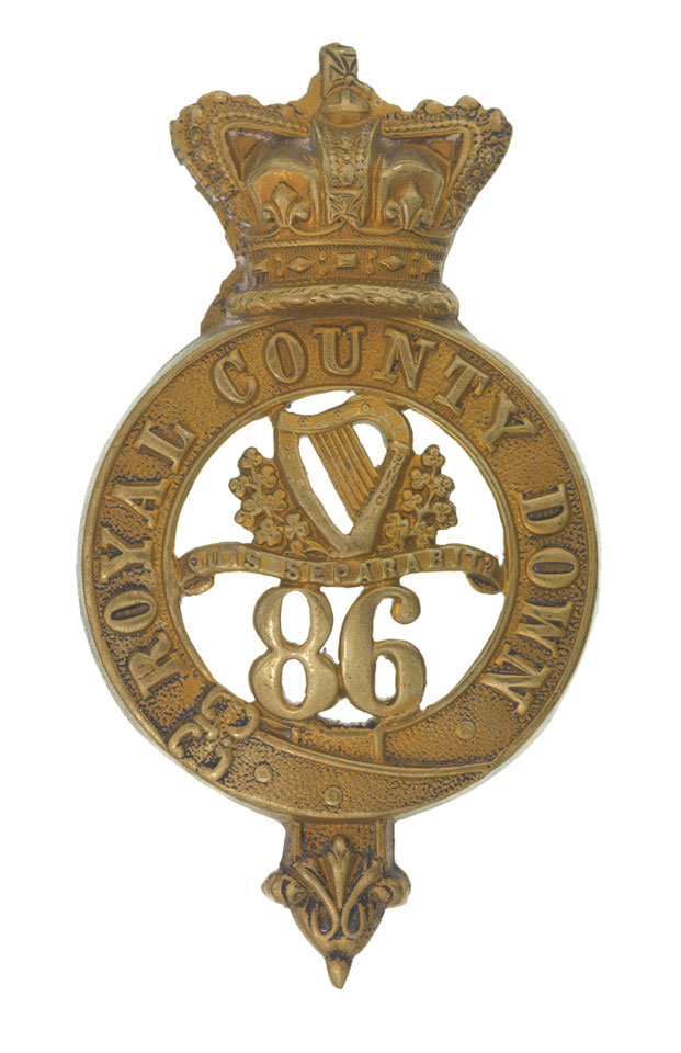 Glengarry badge, other ranks, 86th (Royal County Down) Regiment of Foot, 1874-1881