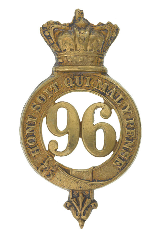 Glengarry badge, other ranks, 96th Regiment of Foot, 1874-1881