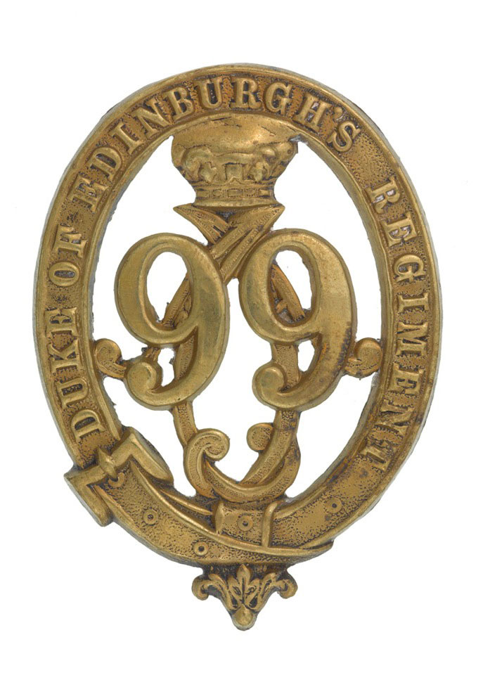 Glengarry badge, other ranks, 99th (Duke of Edinburgh's) Regiment of Foot, 1875-1881