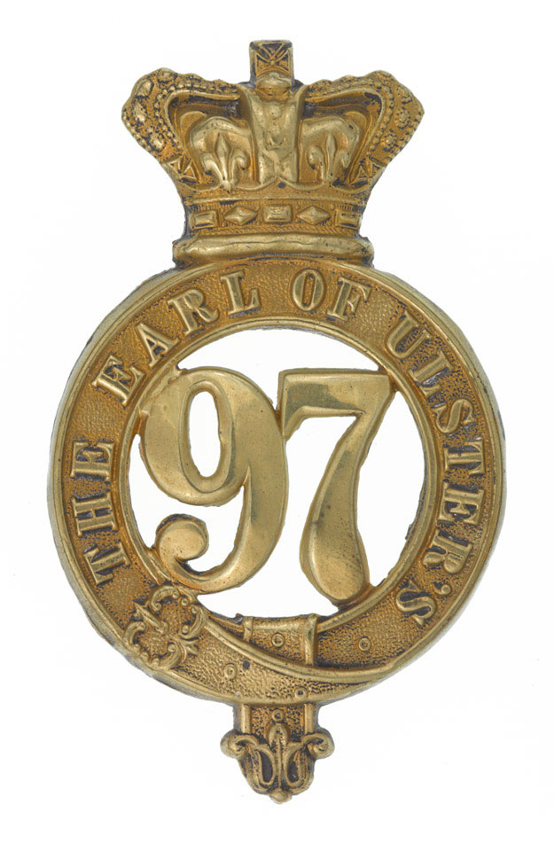 Glengarry badge, other ranks, 97th (Earl of Ulster's) Regiment of Foot, 1874-1881