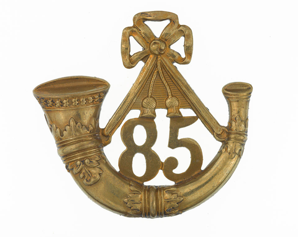 Glengarry badge, other ranks, 85th (Bucks Volunteers) King's Regiment of Light Infantry, 1874-1881
