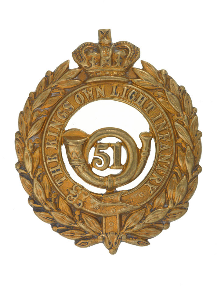 Glengarry badge, other ranks, 51st (2nd Yorkshire West Riding) or The King's Own Light Infantry, 1874-1881