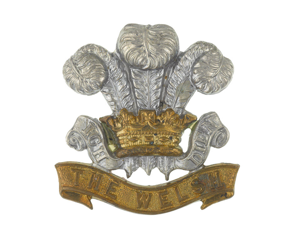 Other ranks' cap badge, worn by Sergeant R Williams, The Welsh Regiment, 1900 (c)