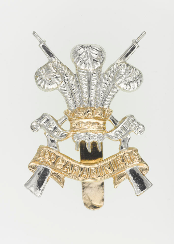 Cap badge, other ranks, 3rd Carabiniers (Prince of Wales's Dragoon Guards), 1963 (c)