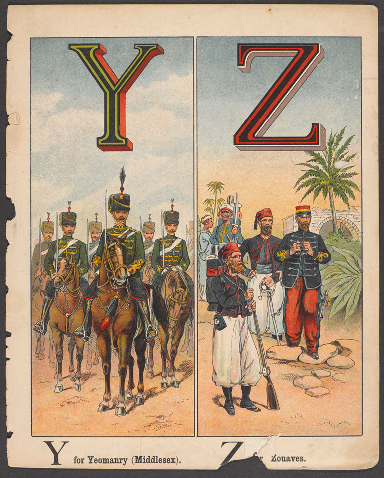 'Y for Yeomanry (Middlesex). Z for Zouaves', 1889