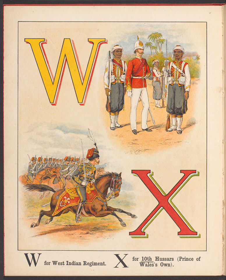 'W for West Indian Regiment. X for 10th Hussars (Prince of Wales's Own', 1889