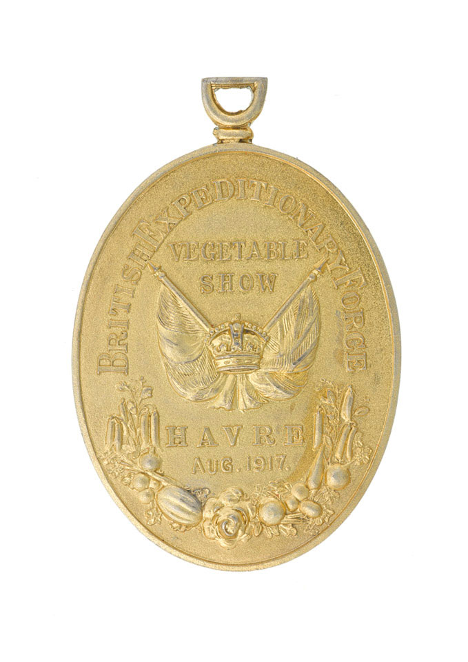 Prize medal awarded at British Expeditionary Force Vegetable Show at Le Havre, 1917