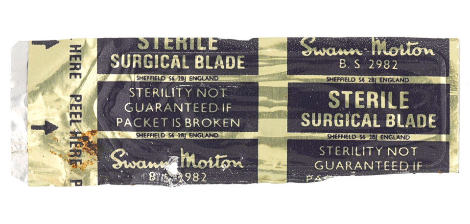 Sterile surgical blade, Sergeant 'Andy McNab', Special Air Service, 1990 (c)