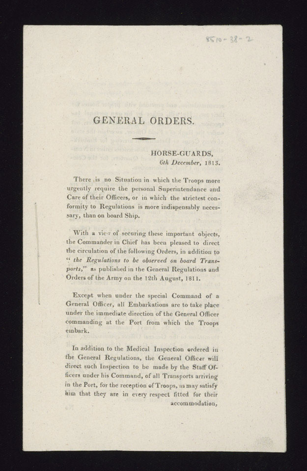General Order, Horse Guards, 6 December 1813