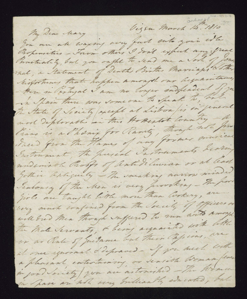 Letter from Rev Samuel Briscoe to his sister Mary Briscoe, 14 March 1810