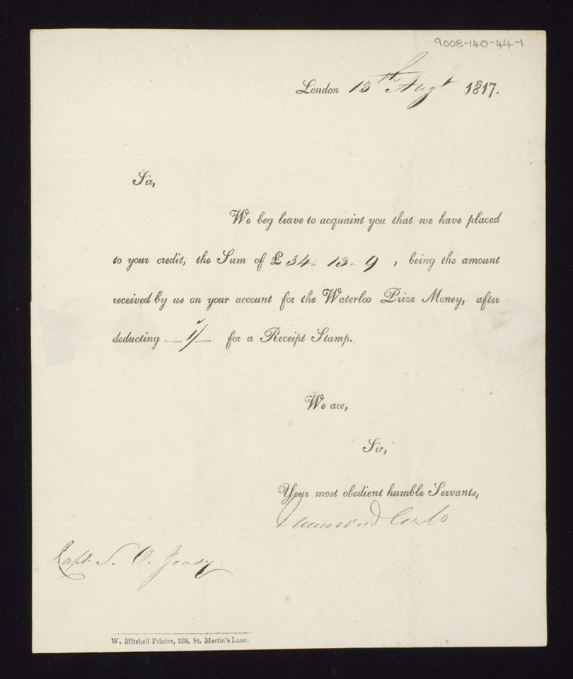 Letter From Greenwood Cox And Company To Captain Standish O'Grady, 13 ...