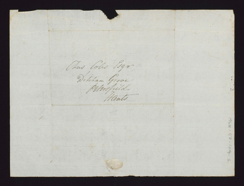 Manuscript letter from Lieutenant William Cowper Coles sent to his ...